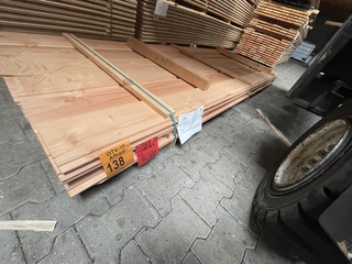 Ca. 26x Douglas wisselsponning/halfhouts rabat, 18x185mm, lengte 300cm